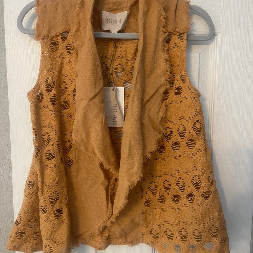 Moon River harvest gold Crochet Vest